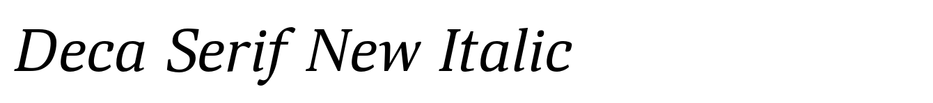 Deca Serif New Italic